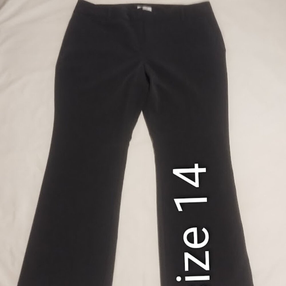 Van Heusen women pants size 14 Stretch Extensible gray Slacks Pants 38X28